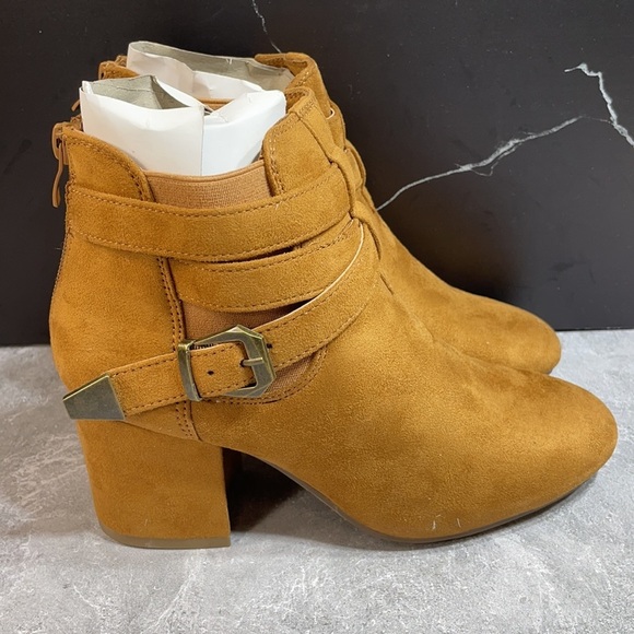 Nature Breeze Chunky Heel Bootie Tan Size 7m - Picture 7 of 12